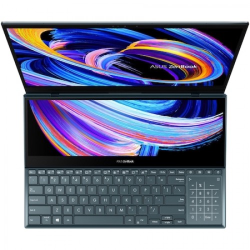 Laptop ASUS Zenbook Pro Duo 15 OLED UX582HS cu procesor Intel® Core™ i9-11900H, 15.6", 4K, 32GB, 1TB SSD, NVIDIA® GeForce® RTX™ 3080 8GB, Windows 11 Pro, Celestial Blue