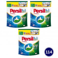 Detergent Capsule Persil - Pachet 114 Spalari, Discs Universal, formula 4 in 1 Deep Clean (3 x 38 buc)