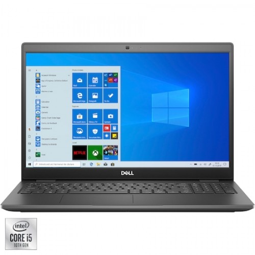 Laptop Dell Latitude 3510, Procesor Intel Core i5-10210U pana la 4.20 GHz, 15.6", Full HD, 8GB, 256GB SSD, Intel UHD Graphics, Windows 10 Pro, Black