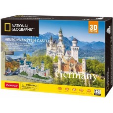 Puzzle 3D CubicFun: Germania - Castelul Neuschwanstein, 121 de piese si brosura National Geographic
