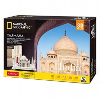 Puzzle 3D CubicFun: India - Taj Mahal, 87 de piese si brosura National Geographic